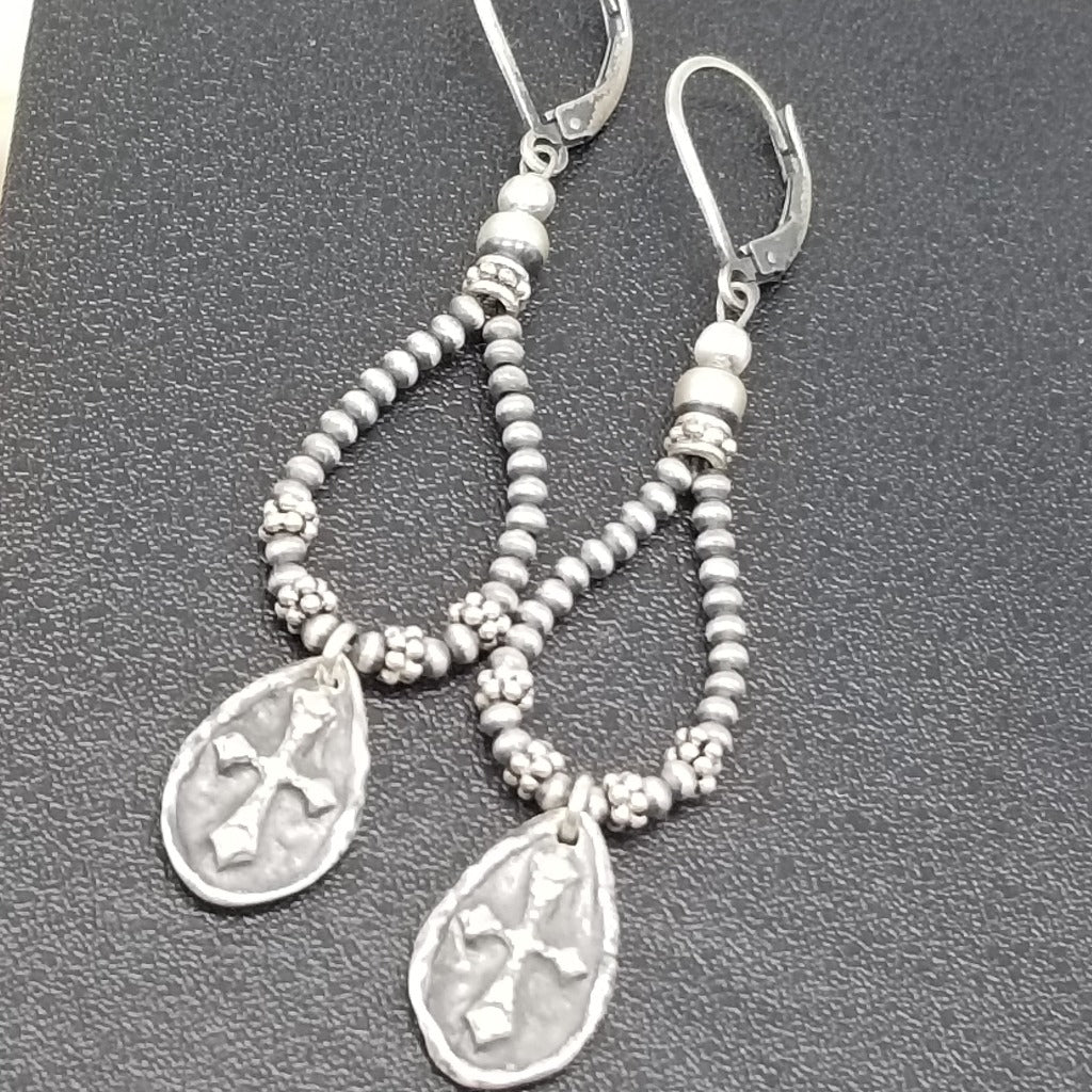 Turquoise Twilight: Navajo Pearls and Viking Cross Elegance