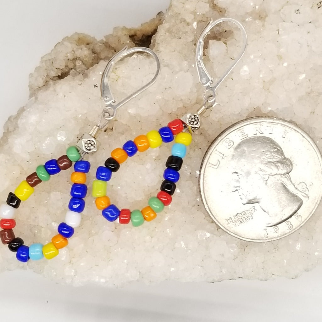 Little Hippy Beaded earrings with Pewter and Sterling silver lever backs