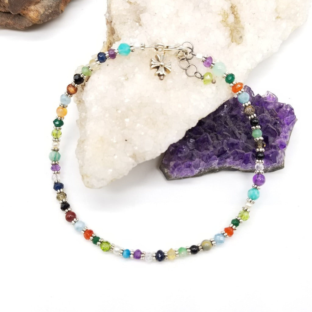 Gates of Heaven Anklet with all the Stones mentioned in the book of Revelations 21:19-21 These stones are also mentioned in Exodus 28:15-30 in Aaron's 'Breastplate of Judgement'