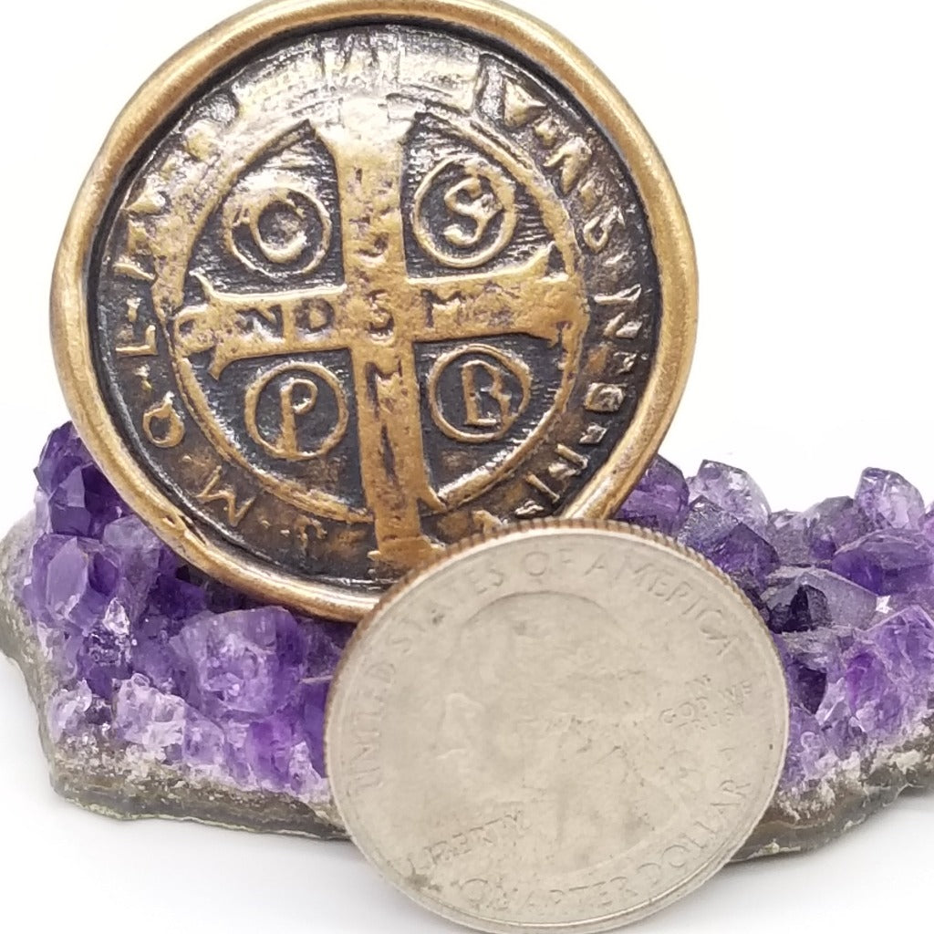 Divine Conqueror: Bronze Adjustable Medallion Ring