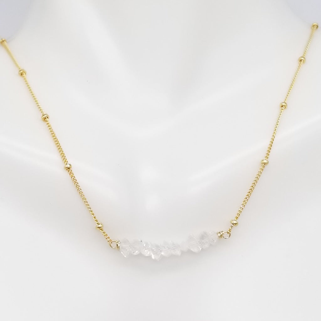 Radiant Herkimer Sparkle: 14K Gold Filled Necklace