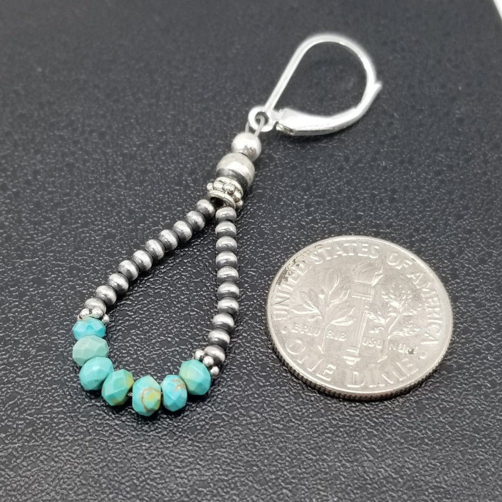 Desert Gem Elegance: Navajo Silver Pearls with Boulder Turquoise
