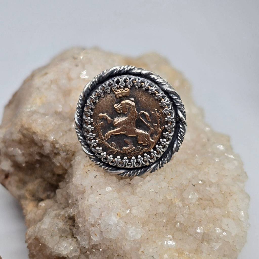 Royal Crown Sterling Silver Lion Ring